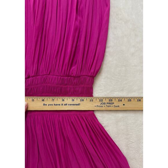 Ramy Brook Paris Mini Dress Womens S Fuschia Pink Smocked Ruched Elastic Waist - Picture 9 of 15